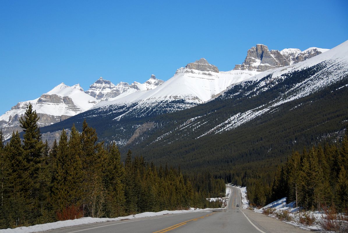 10 Mu1 Bison Peak, Gest Tower, Mount Murchison, South East Tower and Cromwell Tower, Spreading Peak From Icefields Parkway
